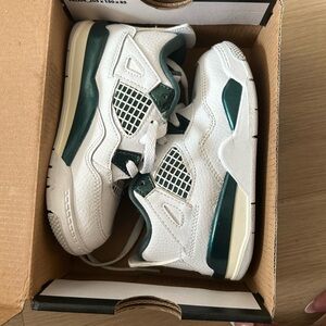 White and Green Jordan 4 TD